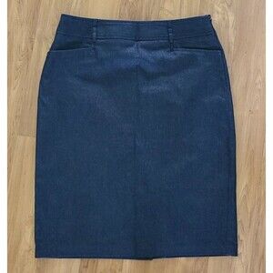 NYCC Sz 8 High Rise Dark Gray Pencil Skirt  Horizontal Front Pockets Back Vent